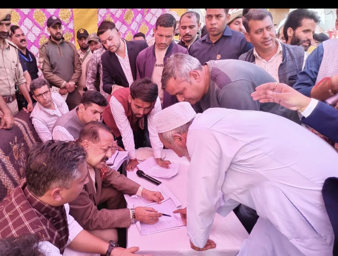 Public Durbar: Union Minister Dr Jitendra Singh interacting with residents at the Basantgarh Public Durbar