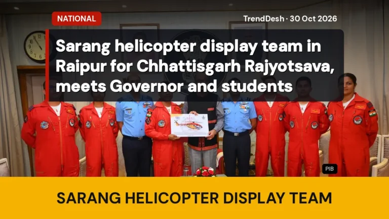 Sarang helicopter display team in Raipur for Chhattisgarh Rajyotsava, meets Governor and students