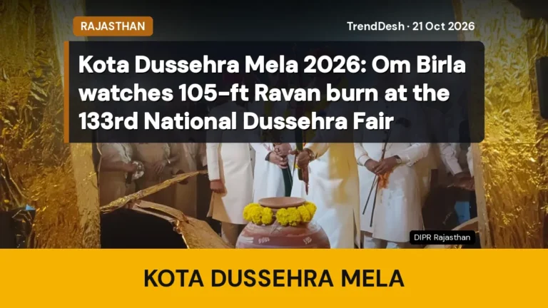 Kota Dussehra Mela 2026: Om Birla watches 105-ft Ravan burn at the 133rd National Dussehra Fair