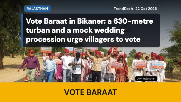 Vote Baraat in Bikaner: a 630-metre turban and a mock wedding procession urge villagers to vote
