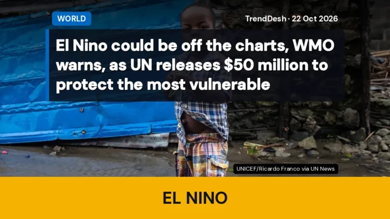El Nino could be off the charts, WMO warns, as UN releases $50 million to protect the most vulnerable