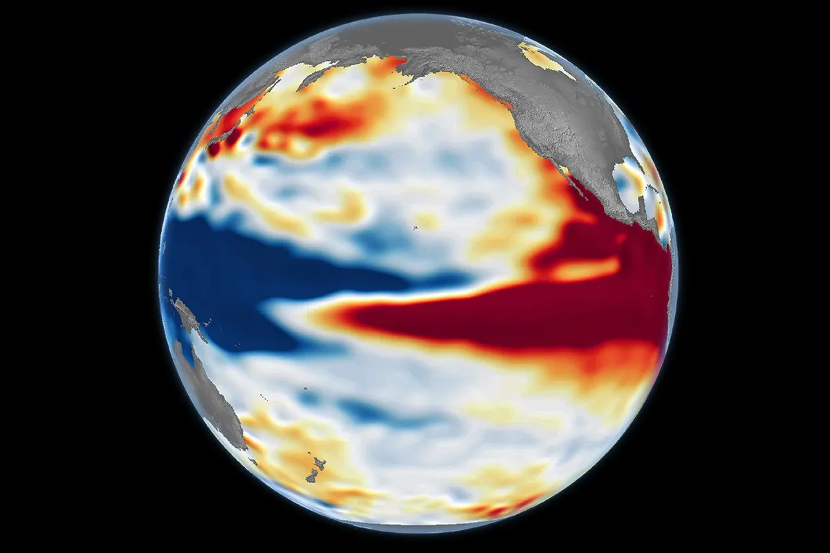 El Nino 2026: NASA maps comparing Pacific sea level anomalies in October 1997 and October 2026