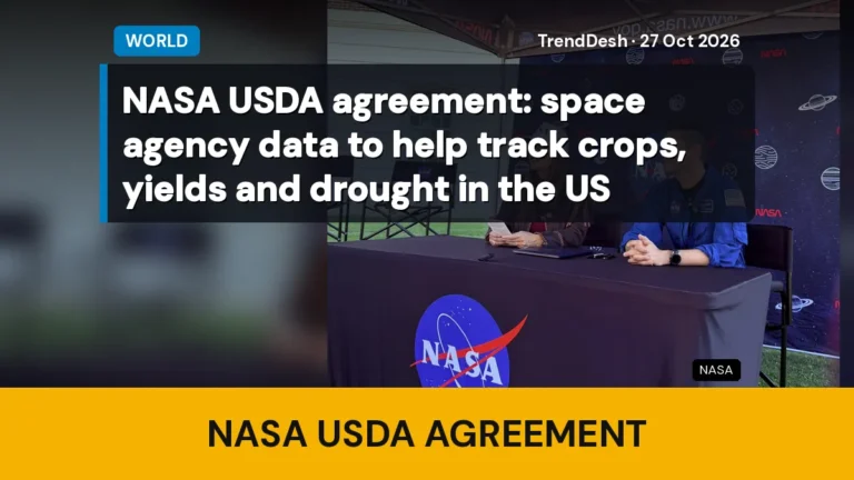 NASA USDA agreement: space agency data to help track crops, yields and drought in the US