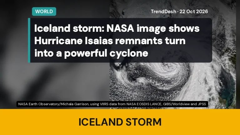 Iceland storm: NASA image shows Hurricane Isaias remnants turn into a powerful cyclone
